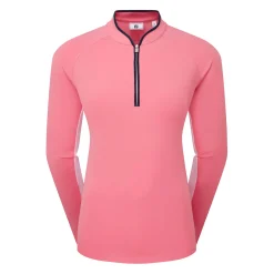 FootJoy Tröjor Dam-1/4 Zip Ls Sun Protection Shirt Pink-Lemonade