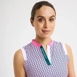 Röhnisch Pikétröjor Dam-Abby Sleeveless Top Logo-Rose