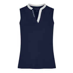Röhnisch Pikétröjor Dam-Abby Sleeveless Top Blå Navy-White
