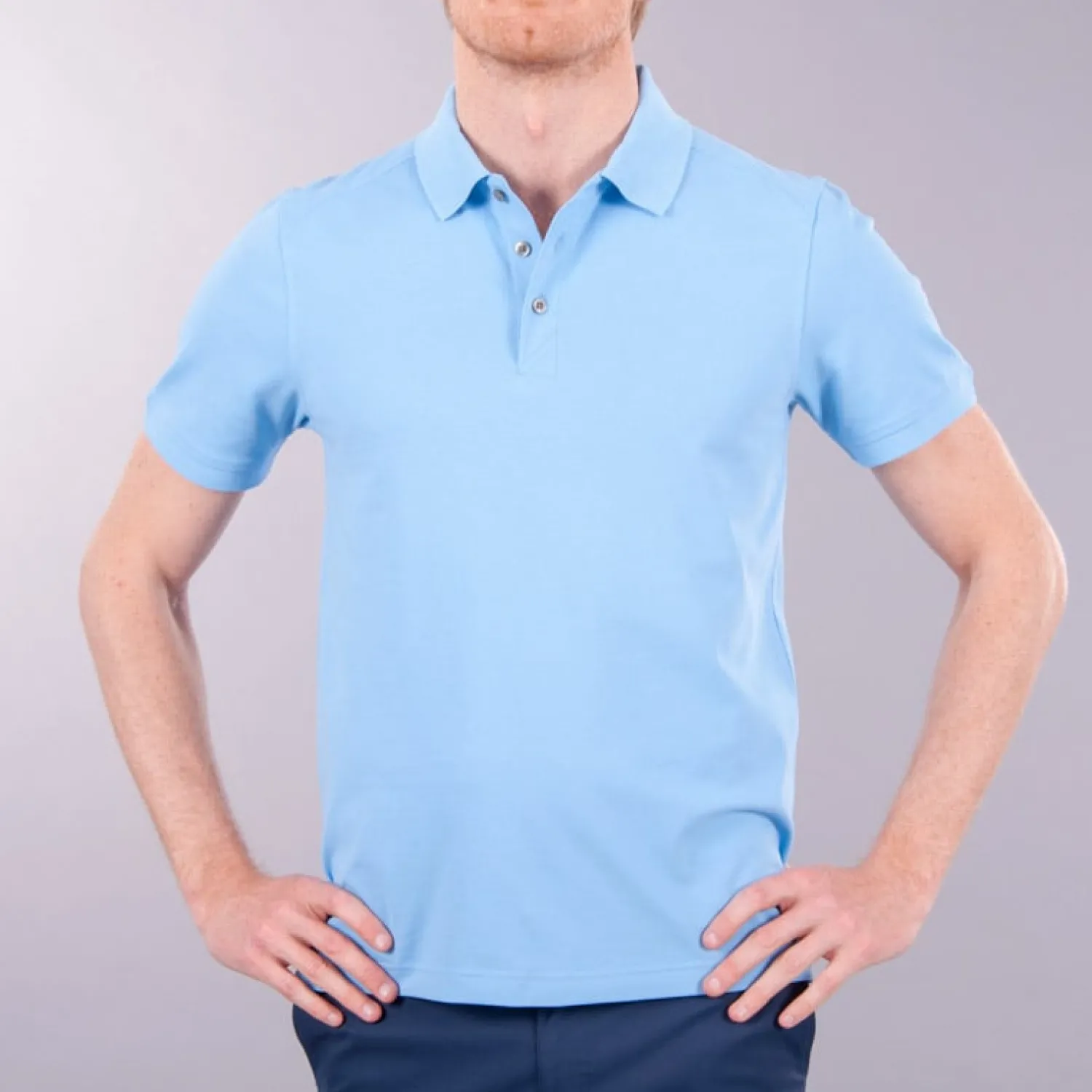 Cutter & Buck Pikétröjor Herr-Advantage Blå Ljusblå (Lt Blue509)