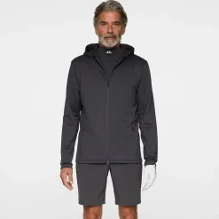 J.Lindeberg Tröjor Herr-Aerial Full Zip Hood Asphalt