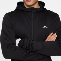 J.Lindeberg Tröjor Herr-Aerial Full Zip Hood Svart Black