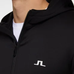 J.Lindeberg Tröjor Herr-Aerial Full Zip Hood Svart Black