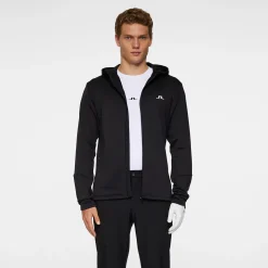 J.Lindeberg Tröjor Herr-Aerial Full Zip Hood Svart Black