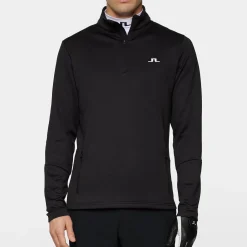 J.Lindeberg Tröjor Herr-Aerial Quarter Zip Mid Layer Svart Black