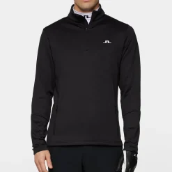 J.Lindeberg Tröjor Herr-Aerial Quarter Zip Mid Layer Svart Black
