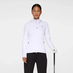 J.Lindeberg Tröjor Dam-Aerialle Zip Hood Vit White