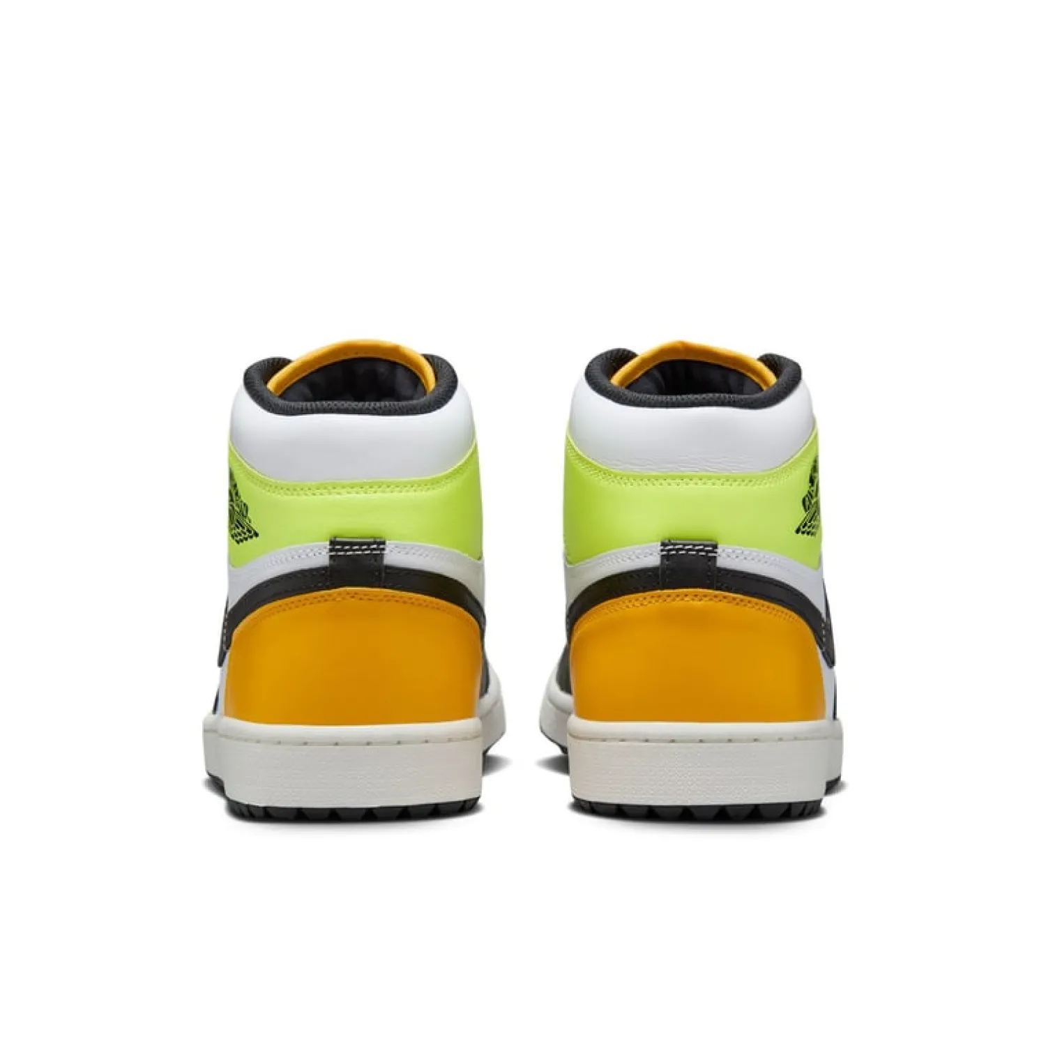 Nike Herrskor-Air Jordan I High G M Golf White-Black-University Gold-Volt