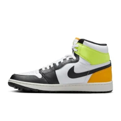 Nike Herrskor-Air Jordan I High G M Golf White-Black-University Gold-Volt
