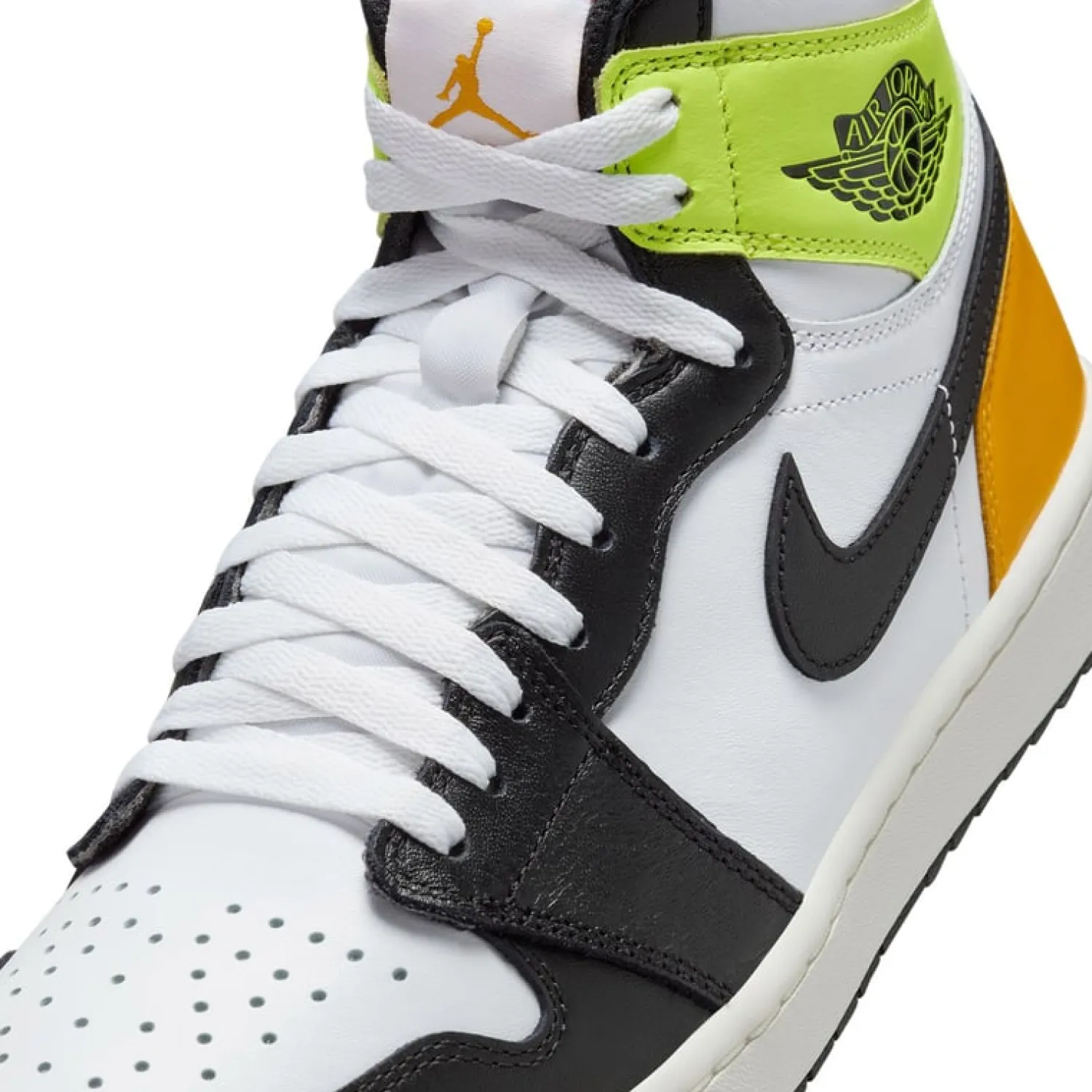 Nike Herrskor-Air Jordan I High G M Golf White-Black-University Gold-Volt
