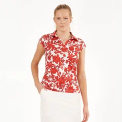 Func Factory Pikétröjor Dam-Alice Red Flowers (849)