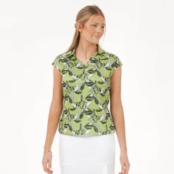 Func Factory Pikétröjor Dam-Alice Green Flowers (844)