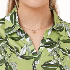 Func Factory Pikétröjor Dam-Alice Green Flowers (844)