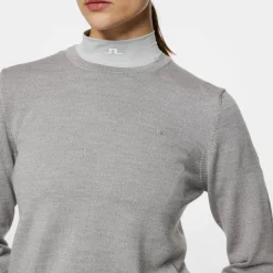 J.Lindeberg Tröjor Dam-Aria Knitted Sweater Light-Grey-Melange