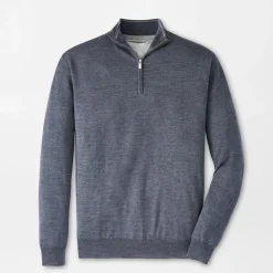 Peter Millar Tröjor Herr-Autumn Crest Quarter-Zip Grå Charcoal