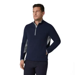 Callaway Tröjor Herr-Blocked LS 1/4 Zip Pullover Blå Peacoat