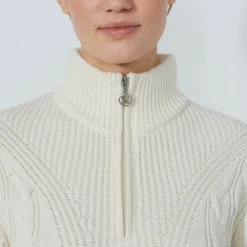 Daily Sports Tröjor Dam-Cable Ls Pullover Lined Vit Ivory