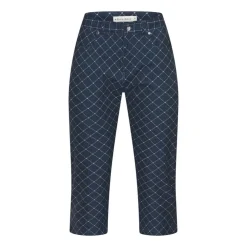 Röhnisch Capribyxor Dam-Chie Comfort Capri Micro-R-Check-Navy