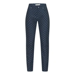 Röhnisch Byxor Dam-Chie Comfort Pants 32 Micro-R-Check-Navy