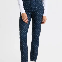 Röhnisch Byxor Dam-Chie Comfort Pants 32 Micro-R-Check-Navy