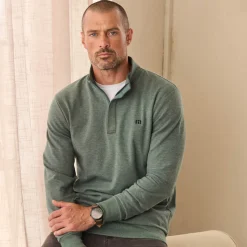 Travis Mathew Tröjor Herr-Cloud Quarter Zip 2. Heather-Balsam