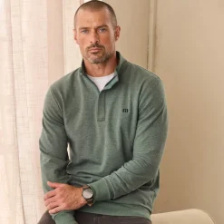Travis Mathew Tröjor Herr-Cloud Quarter Zip 2. Heather-Balsam