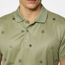 J.Lindeberg Pikétröjor Herr-Club House Motif Polo Golf-Micro-Olive-S