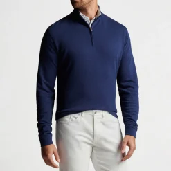 Peter Millar Tröjor Herr-Crown Comfort Pullover Blå Navy