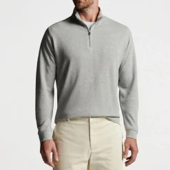 Peter Millar Tröjor Herr-Crown Comfort Pullover Grå Light Grey