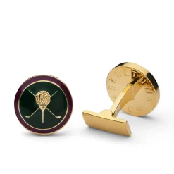 Skultuna Övriga Tillbehör-Cufflinks British Sporting Golf Grön Purple/Green/Gold