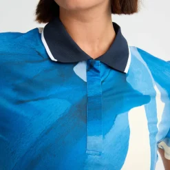 Röhnisch Pikétröjor Dam-Deni Poloshirt Blue-Aquarelle