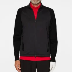 J.Lindeberg Tröjor Herr-Devin Hybrid Knit Zip Sweater Svart Black