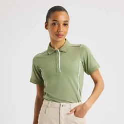 Röhnisch Pikétröjor Dam-Direction Short Sleeve Sage-Green
