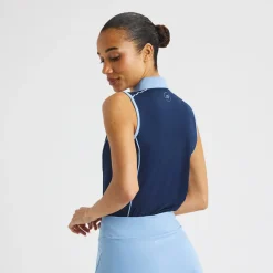 Röhnisch Pikétröjor Dam-Direction Sleeveless Blå Navy