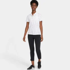 Nike Pikétröjor Dam-Dri-Fit Printed Short- Vit White-Black