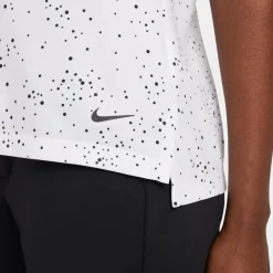 Nike Pikétröjor Dam-Dri-Fit Printed Short- Vit White-Black