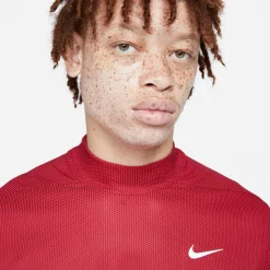 Nike Pikétröjor Herr-Dri-Fit Tiger Woods Shor Team Red-Gym Red-White