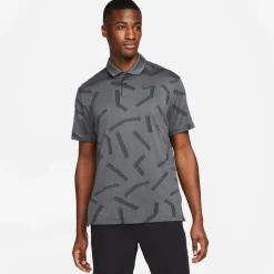 Nike Pikétröjor Herr-Dri-Fit Vapor Line Jaquard Golf Polo Dk Smoke Grey-Black
