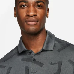 Nike Pikétröjor Herr-Dri-Fit Vapor Line Jaquard Golf Polo Dk Smoke Grey-Black