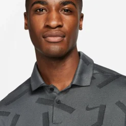 Nike Pikétröjor Herr-Dri-Fit Vapor Line Jaquard Golf Polo Dk Smoke Grey-Black