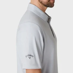 Callaway Pikétröjor Herr-Emea Ss Ventilated Jacquard Polo Gray Dawn