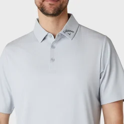 Callaway Pikétröjor Herr-Emea Ss Ventilated Jacquard Polo Gray Dawn