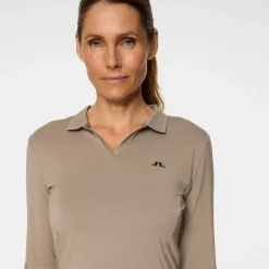 J.Lindeberg Pikétröjor Dam-Falah Long Sleeve Polo Brindle