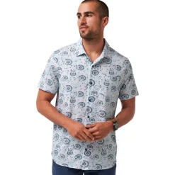 Travis Mathew Pikétröjor Herr-Flourish Button Up Vit White