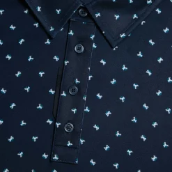 G/Fore Pikétröjor Herr-Geometric Floral Tech Jersey Polo Blå Navy (Twilight)