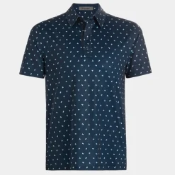 G/Fore Pikétröjor Herr-Geometric Floral Tech Jersey Polo Blå Navy (Twilight)