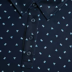 G/Fore Pikétröjor Herr-Geometric Floral Tech Jersey Polo Blå Navy (Twilight)