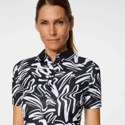 J.Lindeberg Pikétröjor Dam-Georgia Print Polo Scribble JL White