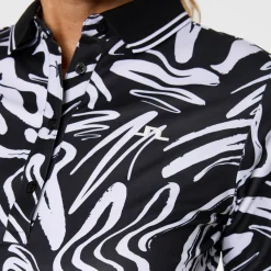 J.Lindeberg Pikétröjor Dam-Georgia Print Polo Scribble JL White