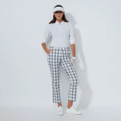 Daily Sports Byxor Dam-Golf Plaid Ankle Vit White-Black